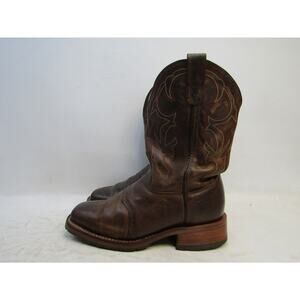 Double H Mens 9 EE Brown Leather Stockman Cowboy Western Boots